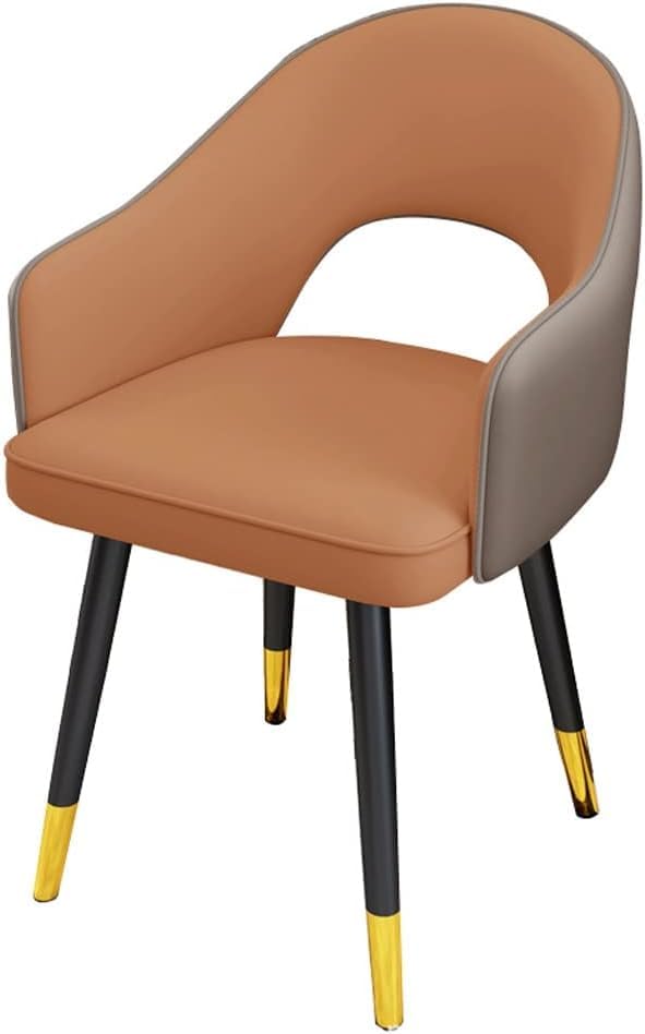 Fauteuils rembourrés dossier haut et chaises salle à manger cuir kaki gris