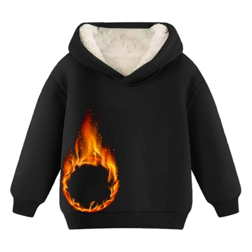 Unisex Boys Girls Fleece Lined Sherpa Hoodie Kids Warm Winter Hoodies Solid Pullover Hooded Long Sleeve Sweatshirt3