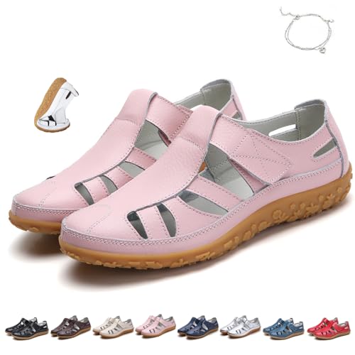 Cómodas sandalias ortopédicas retro de cuero que corrigen la pisada con estilo