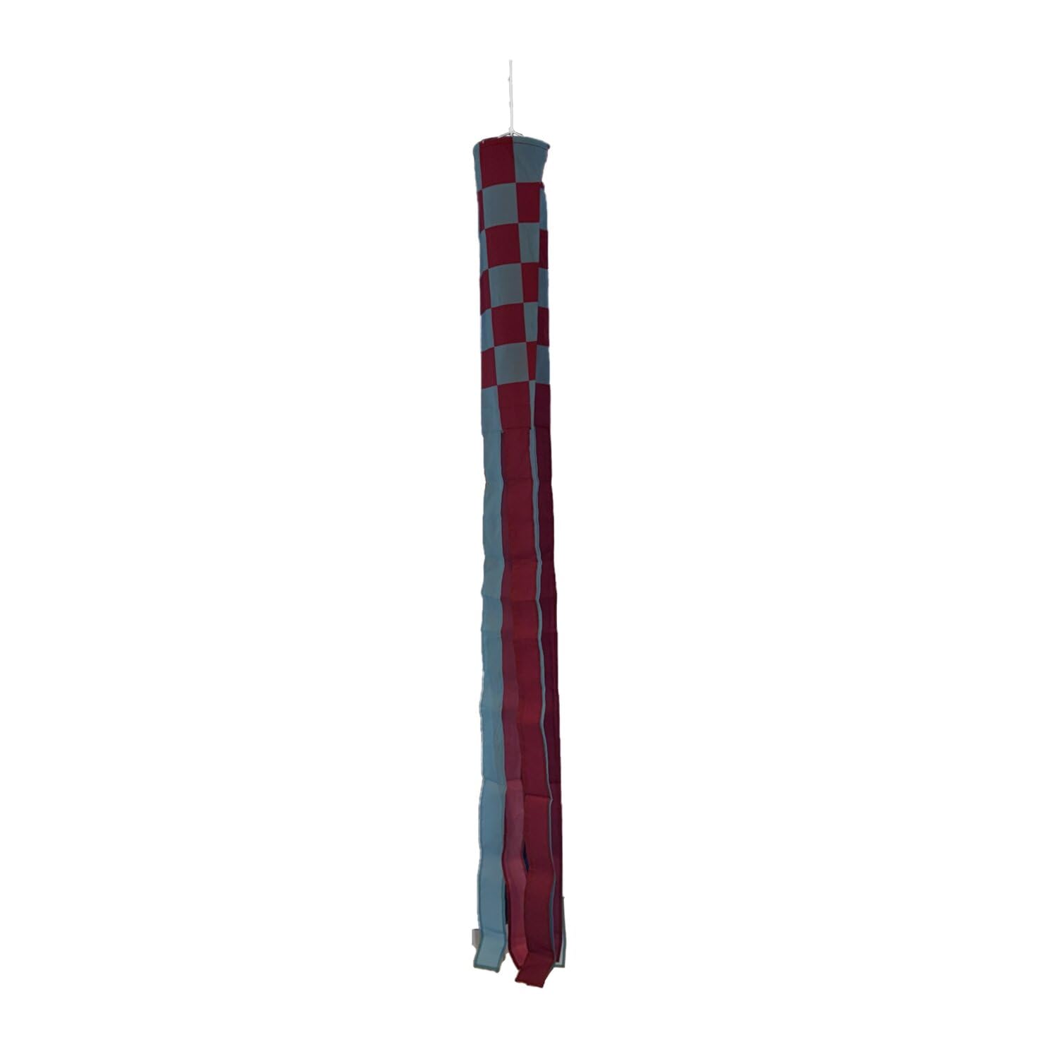 Flagtex Claret and Sky Check Windsock 150cm x 30cm Premium Polyester Garden Wind Sock | Football Colours Chequered Outdoor Pole Display for Camping Events