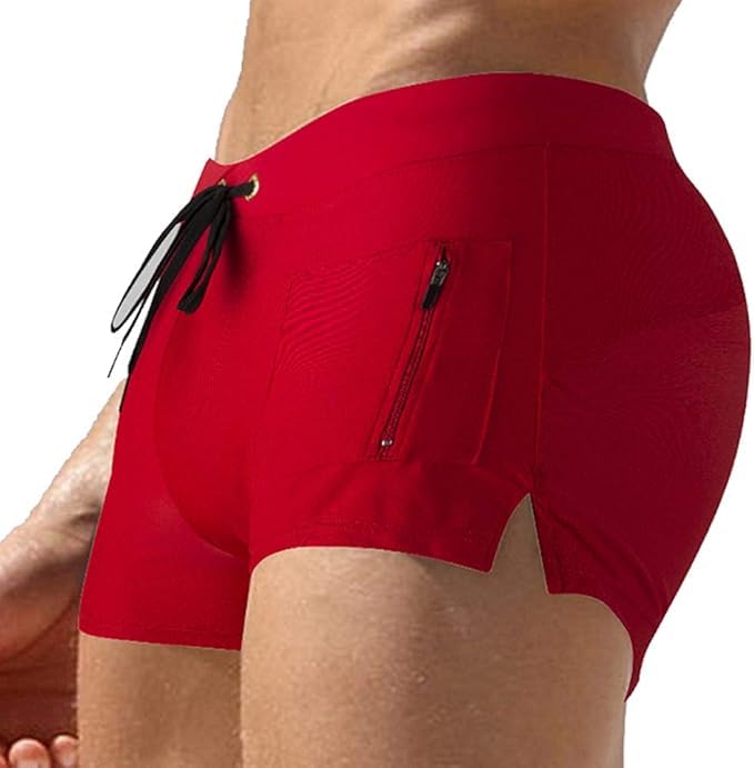 Men's Loose Quick Dry Swim Trunks, Drawstring Beach Shorts with Zippered Pockets, Soft Comfort, Wear at Swim Pool Or Vacation