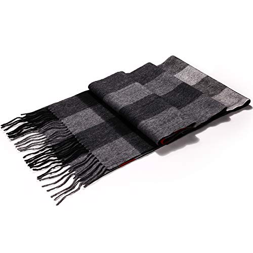 i+k 100% Pure Merino Lambswool Plaid Scarf for Women - Soft Wool Fashion Long Winter Warm Wrap with Gift Box (70.9
