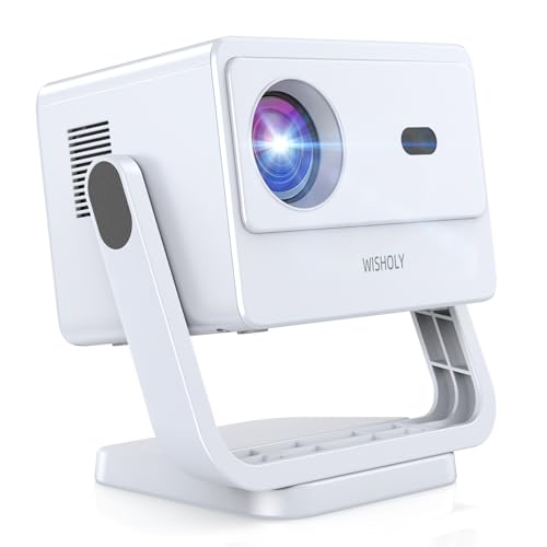 WISHOLY プロジェクター 家庭用【令和7年7月新登場!180°回転&知能自動台形補正】プロジェクター 小型 18000LM 1080P Wi-Fi6 Bluetooth5.4 プロジェクター 天井 HiFiスピーカー内蔵 ホームプロジェクター 短距離