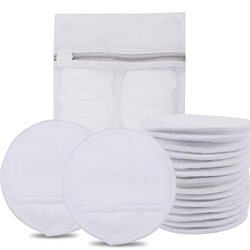 KinHwa discos de microfibra reutilizables almohadillas desmaquillantes lavables 14 paquete Blanco Cover