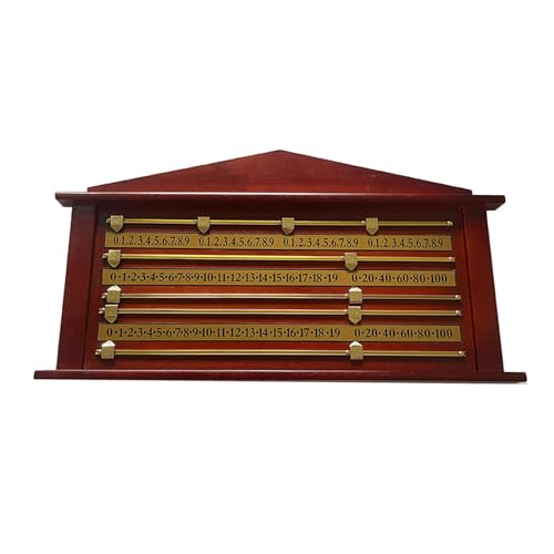 Vaveren Snooker Billiard Score Board, Shuffleboard Wall Mounted Scoreboard Counters Supplies Snooker Game Scoring Wooden Score Keeper, Brass