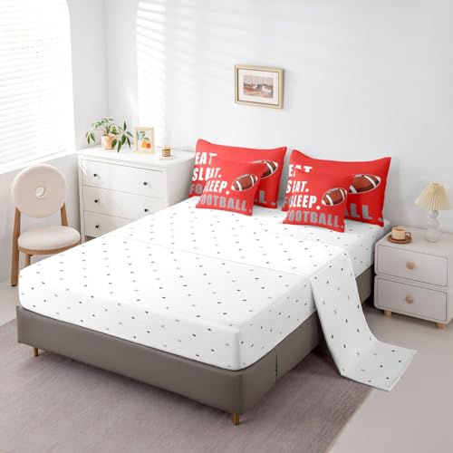 Image of Feelyou American Football Comforter Set Twin Size 7 Piece for Boys