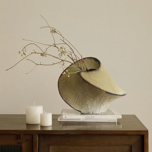 Vase en céramique texturé pour table à manger et déco zen