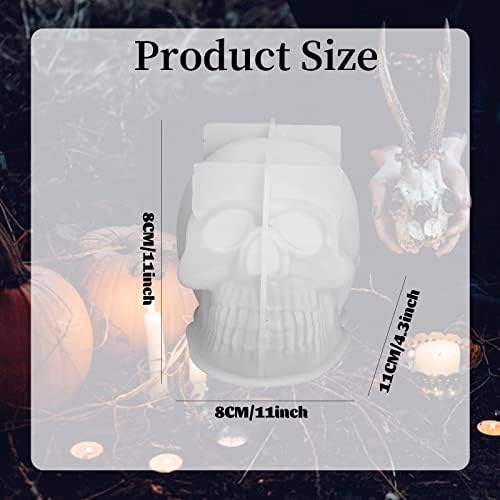 Skull Candle Moulds, 3D Halloween Skull Silicone Mould Epoxy Casting Resin Mould Soap Moulds for DIY Handmade Craft Home Decoration