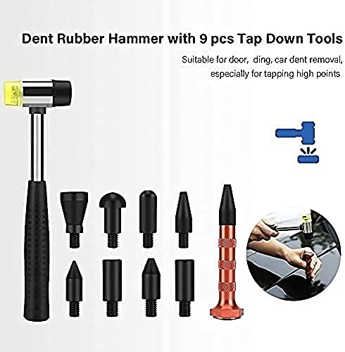 Dent Remover Repair Puller Tool Kit, Slide Hammer T Bar Dent Puller, Golden Lifter, Bridge Puller & Glue Gun For Automobile Body Motorcycle Refrigerator, Included Instruction Manual & Video (107Pcs) #TOP6
