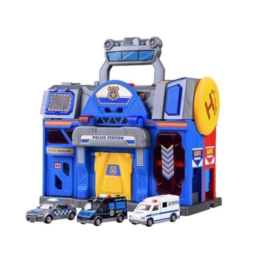 Image of Toy Walkie Talkies Racers Vehicle Metal Car Parking Lot Fire Station Police Station Toys for Children Luxury Gifts