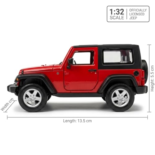 Image of Wizplex MSZ Official Licensed Jeep Wrangler Diecast Model Car 1:32 Scale | Light & Sound | Pull Back Action | Metal SUV Toy | Collectible Display & Gift