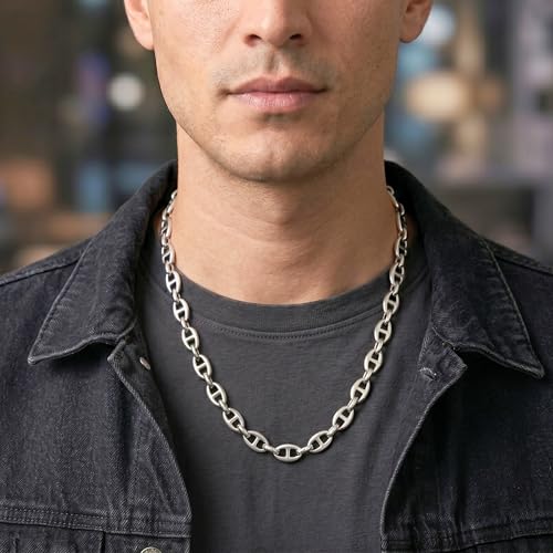 Image of THE MEN THING Chain for Men, Luxury Pure Titanium Steel Chain | Silver Stainless Steel Chain | Necklace Jewellery for Men & Boys