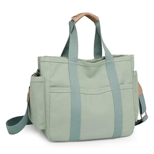 Bolso cruzado de lona con múltiples bolsillos para mujer miniatura 1