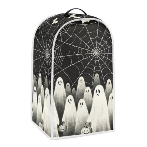 Image of Web Ghost Blender Dust Cover, Anti Fingerprint Polyester Stand Mixer or Coffee Maker Appliance Protector, Stain Resistant Blender Cover for Kitchen Appliance Cool Halloween Decor