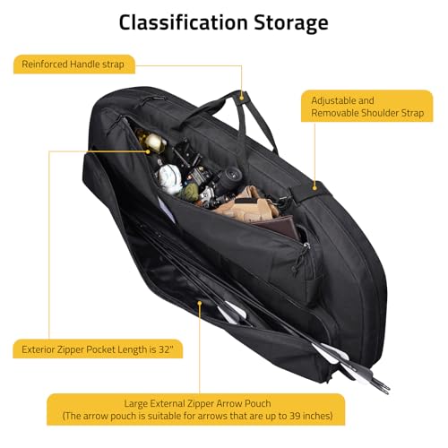 Image of CVLIFE 37 inch 44 inch Compound Bow Case Soft Bow Bag Arrow Archery Case Hunting