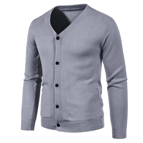 Men Slim Fit Button Front Knit Cardigan Sweater Casual Soft V Neck Long Sleeve Knitwear3
