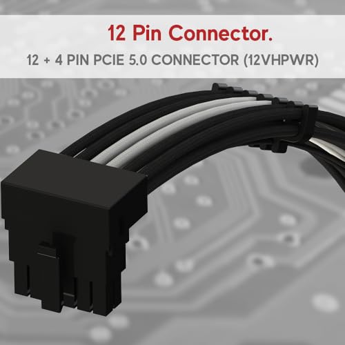 Image of LINKUP - AVA Right Angle PCIE 5.0 16Pin (12+4) to 3x8Pin | 16AWG Sleeved | Compatible with RTX50 RTX40 RTX30 FE | Designed for Corsair /ThermalTake PSUs Only | 70cm