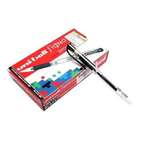 Uni-Ball UM153S, Pack de 12 bolígrafos de tinta gel negro miniatura 3