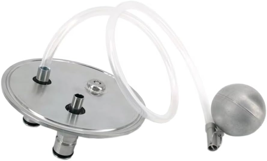 1pc 50L 4 Inch Stainless Steel Fermenter Lid with Floating Dip Tube and Pressure Relief Valve for Home Brewing Beer