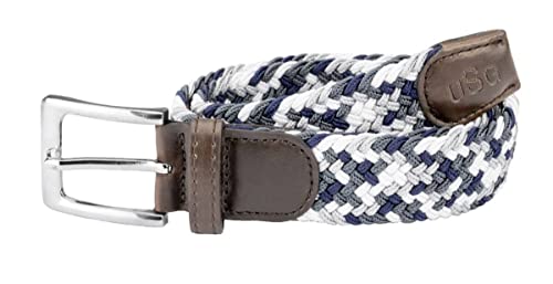 Elastic Stretch Belt - White/Grey/Navy Extra Small (White/Grey/Navy, 2XL (120cm))