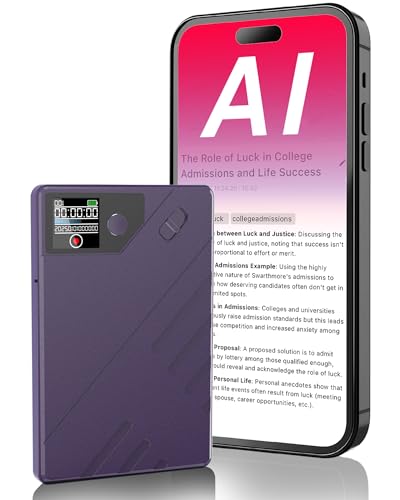 AI Voice Recorder, App Control, Transcribe & Summarize by ChatGPT, Support 112 Languages, 60H Recording, 64GB Memory, Digital Audio Recorder for Lectures, Meetings, Calls