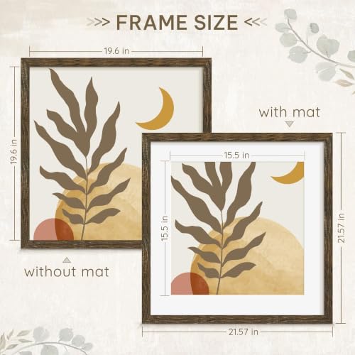Image of Picrit 20x20 Rustic Brown Picture Frame, Poster Frame for Wall, 3 Pack