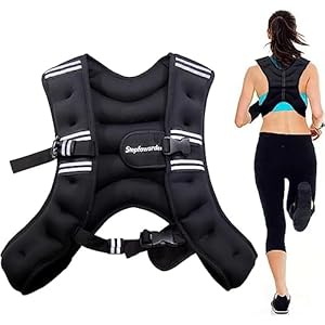 Stepfowarder Weighted Vest, 3kg/5kg Weight Vest with Reflective Stripe for Training Workout, Running, Fitness, Jogging, Cardio, Walking