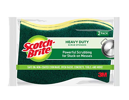 Scotch-Brite Heavy Duty Scrub Sponges, 12 Scrub Sponges, Stands Up to Stuck-on Grime