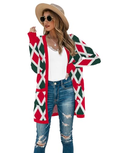 Image of TASAMO Cardigan Sweaters for Women Long Sleeve Open Front Casual Knit Fall Coat Oversized Soft Outwear with Pockets