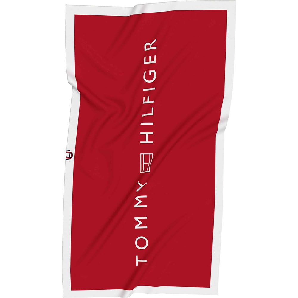 TOMMY HILFIGER RĘCZNIK unisex UU0UU00108, czerwony, jeden rozmiar, Czerwony (średni czerwony), rozmiar uniwersalny