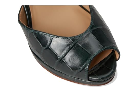Image of Lauren Ralph Lauren Women's Kyla Crocodile-embossed Leather Sandal