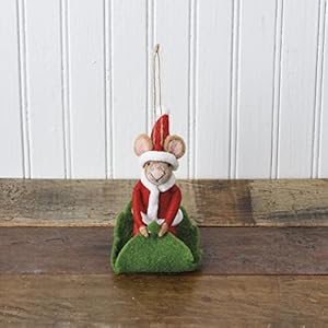 Primitivesbykathysantamousesleddingonleaffeltfigurine3x4 Urban Country Home Decor Primitives by kathy santa mouse sledding on leaf felt figurine 3×4 urban country home decor