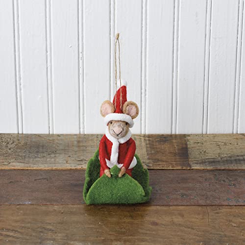 Primitivesbykathysantamousesleddingonleaffeltfigurine3x4 Urban Country Home Decor Primitives by kathy santa mouse sledding on leaf felt figurine 3×4 urban country home decor
