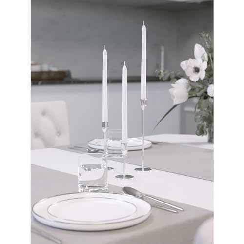 CANDWAX White Taper Candles 10 inch Dripless - Set of 4 Tapered Candles Ideal as Dinner Candles - Smokeless and Unscented Taper Candles Long Burning - Hand Poured Tall Candlesticks - Thumbnail 3