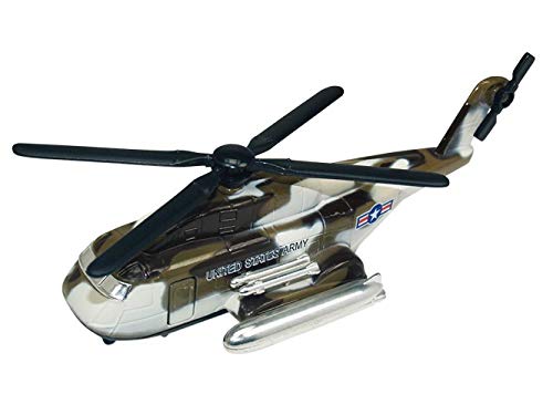 IndusBay Alloy Die-cast Metal Army Helicopter Military Airplane with Pullback Feature Rescue Chopper Cargo Helicopter Toy for Kids Boys - Grey