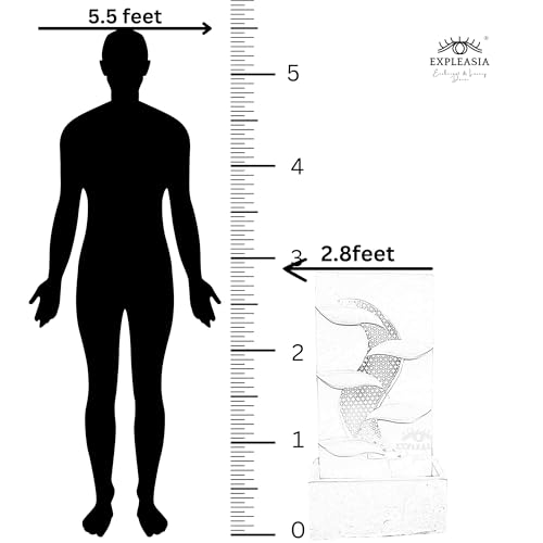 EXPLEASIA Contemporary Leaf Indoor Water Fountain,Water Fountain for Garden, Water Fountain for Living Room, Water Fountain for Home vastu, Fountain for Home décor Waterfall (Beige) (87X28x46 cm)