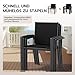 UDPATIO Gartenstühle Stapelbar 4er Set, Gartenstuhl Hochlehner, Balkonstuhl Wetterfest, Stapelstühle, Terrassenstühle Wetterfest 160kg Belastbar, Garten Stühle für Balkon, Terrasse, Anthrazit