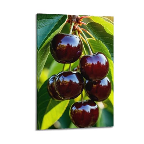 Décoration murale artistique cerises violettes 50x75 cm ZHOUKEG