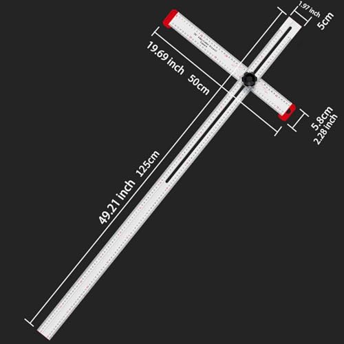 perfk Square Ruler, Positioning Ruler, Scales, Measuring Tool, Layout Tool for Cabinet Hole Template Hole, 120cm - Image 5