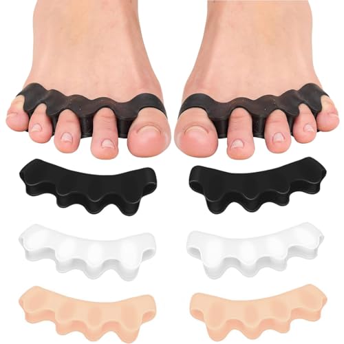 Separadores de Dedos de Los Pies 3 Pares,Separador Dedos Pie Silicona,Separador Dedos Pie Juanete Toe Spacer, Ajuste Atletas Hombre y Mujer para Todos los Pies