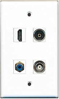 RiteAV - Placa de pared (1 puerto, HDMI, 1 puerto), color azul