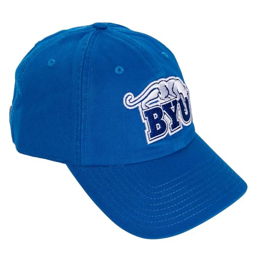 Desert Cactus BYU Brigham Young University University Baseball Hat Cougars Cougs Brimmed Embroidered Hats Cap Adjustable Cloth Strap Adult (Style E1 Vintage) Blue