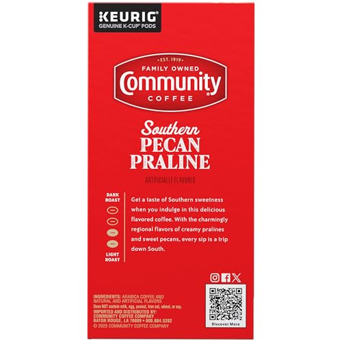 Image of Community Coffee Southern Pecan Praline Flavored 96 Count Keurig K-Cup Coffee Pods, Medium Roast, 24 Count (Pack of 4)