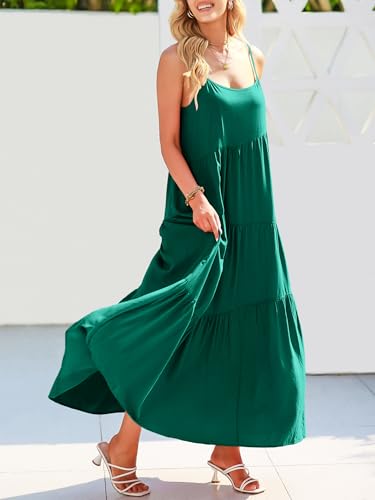 Image of ANRABESS Women Summer Casual Loose Sleeveless Sundress Spaghetti Strap Flowy Boho Linen Beach Vacation Maxi Long Dress
