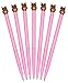 Gullor Lot de 7 stylos à bille rétractables en forme de hibou - Fournitures de bureau - Cadeau d'anniversaire de mariage - Rose