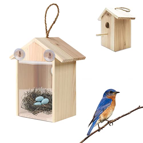 Janela Casa de Pássaros - Alimentadores de pássaros com ventosa forte e cordão para fora | Casa de p