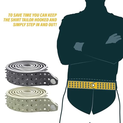 Hero's Pride Shirt Tailor Rubber Belt - Adjustable Shirt Stays for Men - Non-Slip Shirt Keepers For Law Enforcement - Stay Tucked In Appearance (White, 60")4