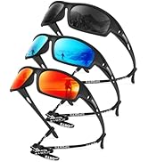 KALIYADI Polarized Sunglasses-Men Sports Sun-Glasses: Mens Sunglasses UV400 Protection for Runnin...