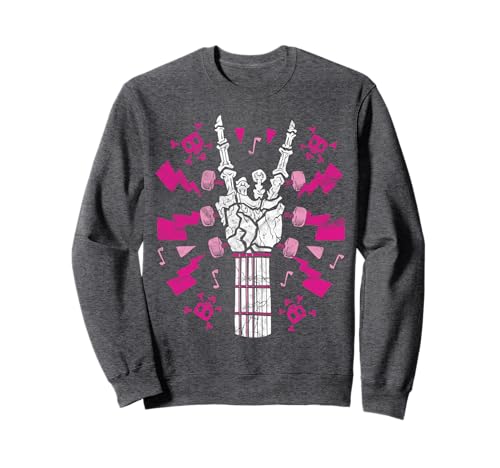 Rockera Mujer, Guitarra Saludo de Rock and Roll, Rockera Sudadera