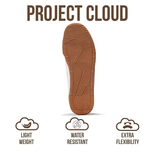 Project Cloud Sneakers for Men - 100% Genuine Leather Mens Casual Shoes Memory Foam Insole Mens Sneakers - Non Slip Outsole Dress Sneakers Men (HISVERDY,White,9)